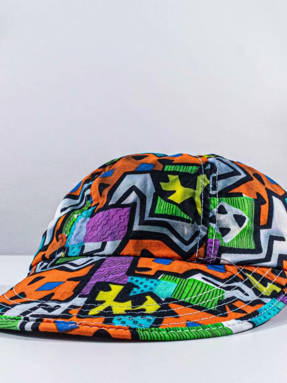 Vintage 90s Dorfman Pacific Pop Art Hat All Over Print Multicolor Flat Bill